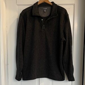Van Heusen Charcoal Button-Up Sweater